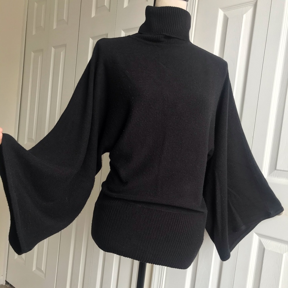 VERTIGO Paris Black Batwing Turtleneck Sweater